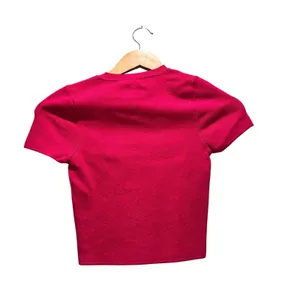 Zara Basic Cropped Knit Top Baby Tee Hot Pink Size‎ Small thumbnail 3