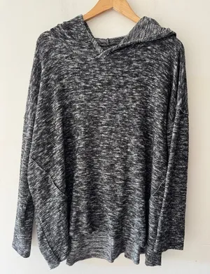 Aerie Soft & Sexy Plush Marled Black Oversized‎ Hoodie thumbnail 1