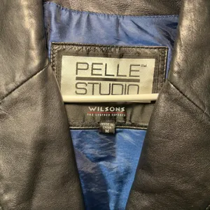 Wilsons Leather Pelle Studio Black Blazer Jacket Womens‎ M Chic Biker 90s thumbnail 2