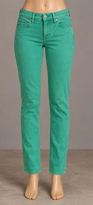 BDG Urban Outfitters Mid Rise Cigarette Jeans 26x30 Green Teal Denim thumbnail 1