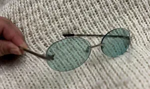 Rimless Round Blue Sunglasses thumbnail 1