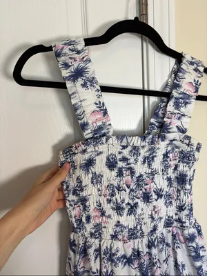 Abercrombie Smocked Bodice Easy Maxi Dress Sz S thumbnail 2