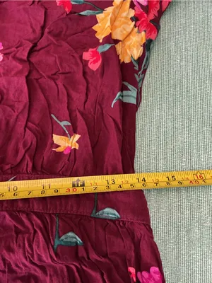 Old Navy Floral Burgundy Boho Dress Size M thumbnail 9