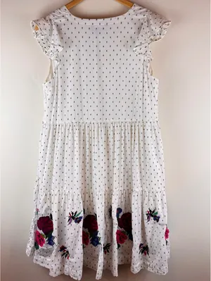 HATCH White Floral Embroidered Tiered Maternity Dress Size 1 Small thumbnail 9