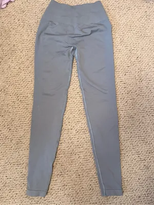 Alphalete Amplify‎ Leggings Small Blue Gray High Rise Scrunch Seamless thumbnail 3