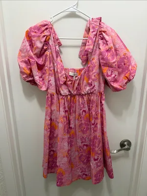 Likely Martinique Floral Puff-Sleeve Tie-Back Mini Dress thumbnail 2