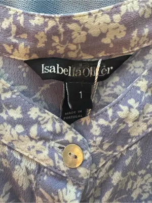 Isabella Oliver Marlene Maternity Blouse Periwinkle Blue Floral Tunic Sz 1 US 4 thumbnail 8