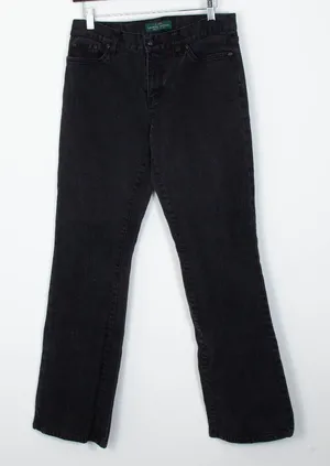 Lauren Ralph Lauren Womens Black Classic Bootcut Denim Jean Size 6 Embellished‎ thumbnail 1