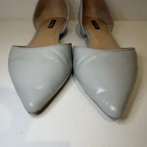 Ava & Aiden Light Gray Snake Print D’orsay Pointy Toe Flats 10 thumbnail 3