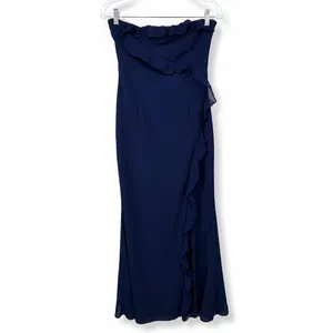 NEW Lulus Excellent Sensation Navy Strapless Ruffled Mermaid Maxi Dress Medium thumbnail 5