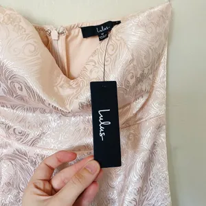 NWT Lulu’s True Romance Light Pink Floral Satin Jacquard Strapless Dress thumbnail 7