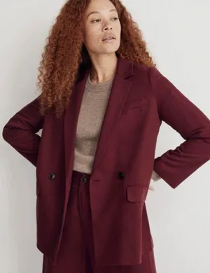 Madewell Caldwell Cabernet Oversized Double Breasted Blazer Size Small thumbnail 1