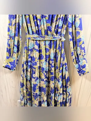 BTFL-LIFE Anniki Floral Long-Sleeve Maxi Faux Wrap Dress, Large thumbnail 4