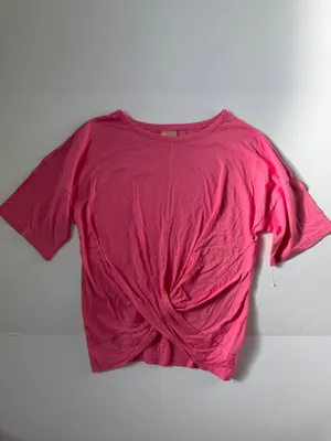 Zella Twist Front T-Shirt XS Hot Pink Cotton Modal Athleisure NWOT thumbnail 2