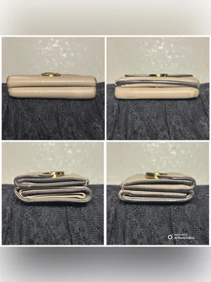Fendi Tortora Gray Leather F Is Fendi Micro Trifold Wallet Chain Card Case Italy thumbnail 8