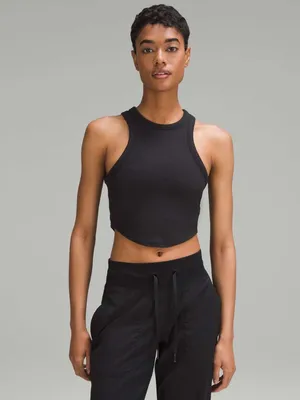 Lululemon Hold Tight Cropped Tank Top Ribbed Black Size 2 thumbnail 3