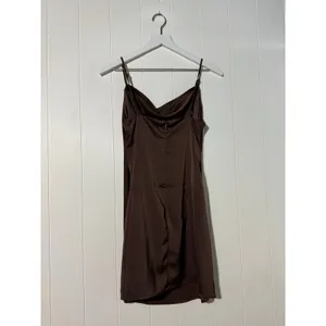 Urban Outfitters Mallory Cowl Slip Mini Dress Satin Sheen Brown thumbnail 3