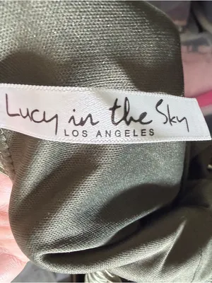 Lucy in the Sky Olive Ruched Strapless Halter Mini Dress Small thumbnail 8