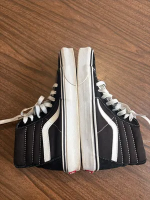 Vans Men 6 Women 7.5 Black and White High-Top Skate Sneakers Shoes thumbnail 3