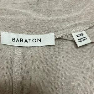 Aritzia Babaton Beige Wool V Neck Long Sleeve Henley T Shirt Tee Top Size XXS thumbnail 4