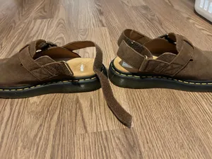 Dr. Martens brown suede clogs with ankle strap thumbnail 2