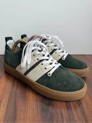 James Perse Suede Gumshoe Striped Sneaker Hunter Green thumbnail 2