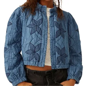Free People Quinn Quilted Cotton Denim Jacket thumbnail 2