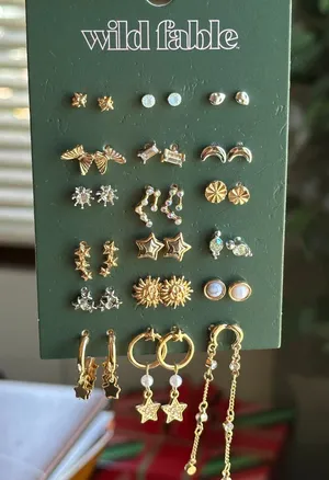 Wild Fable Celestial Earring 18pc Set Gold Sun Moon Star Butterfly NWT thumbnail 1
