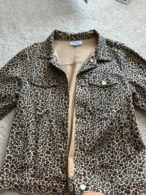 These Three Boutique Denim Cheetah Jacket thumbnail 2