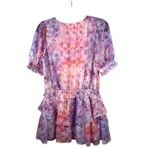 Amanda Uprichard Adriel Mini Cocktail Fairy Cotton Candy Wash‎ Ruffle Dress Sz M thumbnail 3