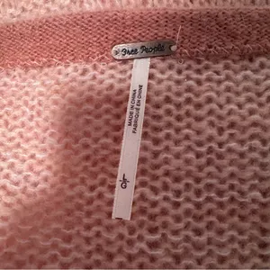 Free People Passion Fruit Peach Fringe Sweater Alpaca Wool Large Boho thumbnail 8