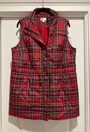 Belle by Kim Gravel NWOT Tartan Plaid Vest thumbnail 1