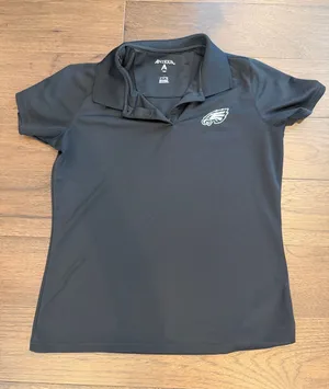 Antigua Women's Black Short-Sleeve Philadelphia Eagles Polo Small - C54-063 thumbnail 1