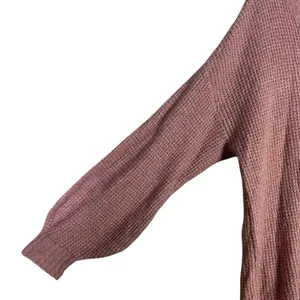 American Eagle Waffle Knit V-Neck Sweater Pink Oversized Balloon Sleeve Size M thumbnail 4