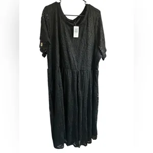 TORRID Midi Lace Fit And Flare Dress color black SIZE 5X PLUS NWT thumbnail 5