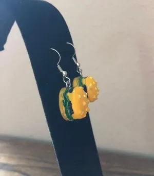 Handmade Hamburger Earrings thumbnail 3