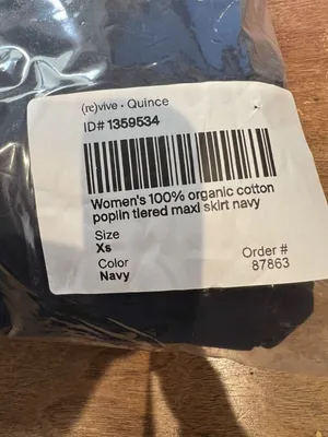 Quince Womens 100% Organic Cotton Poplin Tiered Maxi Skirt Navy XS Boho NWT thumbnail 11
