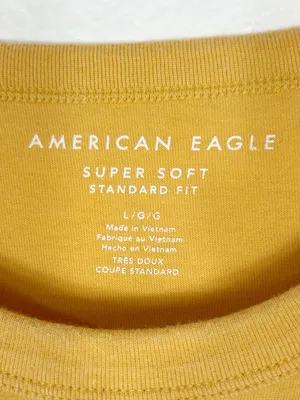 American Eagle Cotton Super Soft Mustard Colored Tee Shirt Size L Large NEW thumbnail 7