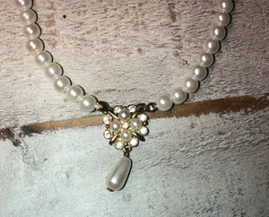 Faux Pear Diamond Necklace thumbnail 2
