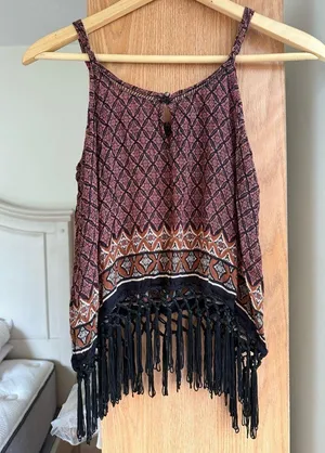 Forever 21 Black and Brown Patterned Top thumbnail 2