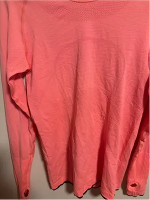 Lululemon Swiftly Tech Long Sleeve Light Flare Inkwell Orange Pink- Size 6 thumbnail 5