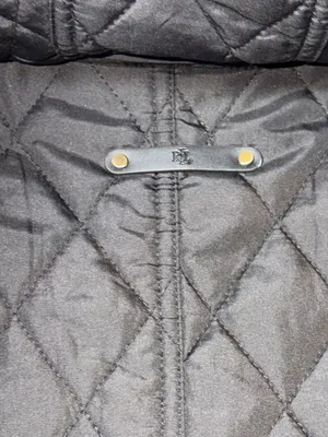 Lauren Ralph Lauren Black Quilted Coat with‎ Cream Faux-Sherpa Collar thumbnail 5