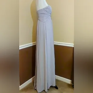 Minuet Maxi Dress Gray Pleated Chiffon Strapless Formal Gown Small from Modcloth thumbnail 4