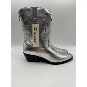 No Boundaries Western Boots Size 11 Metallic Silver Concert Festival Cowgirl thumbnail 2