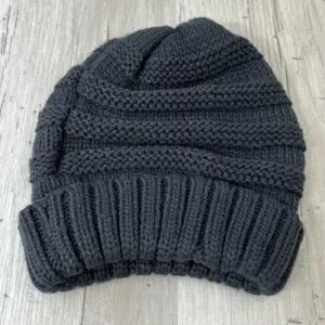 Brook + Bay Dark Gray Knit Slouchy Winter Warm Beanie Hat thumbnail 2