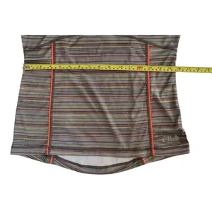 Fila Activewear Grey Striped Fitted Running Jogging Top Shirt MEDIUM Sporty‎ thumbnail 6