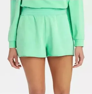 Womens JoyLab Lightweight Mint Green French Terry Shorts 2" - Sz L thumbnail 1