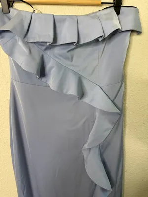 NBD Revolve Luna Gown in Baby‎ Blue Maxi Dress Ruffle Formal Cocktail Womens M thumbnail 5