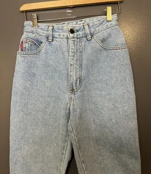 Bongo Jeans Juniors 5 Blue Light Wash High Rise Mom Denim Made In USA Vintage thumbnail 1