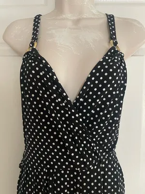 Vince Camuto Navy and White Polka Dot Maxi Dress‎ thumbnail 2